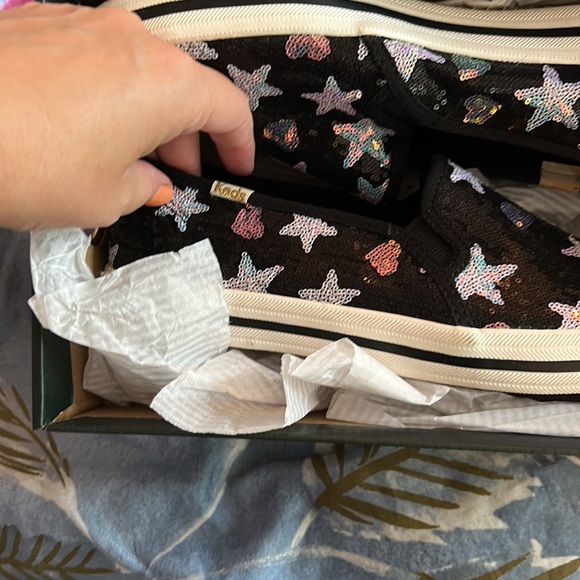 Brand NIB Keds Kate Spade Glitter Slip Ons - Picture 3 of 5
